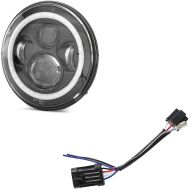 Set: LED Scheinwerfer 7" passend für Harley Davidson + Adapter H4 -H13
