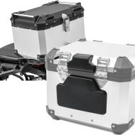 Set: Alu TP XB55 55 Liter silber + Rückenpolster passend für BMW Alu TP Sozius Rückenlehne