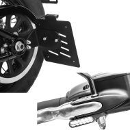 Set: Seitlicher Kennzeichenhalter passend für Harley Davidson Softail 18-24 + LED Lenkerblinker + Tagfahrlicht