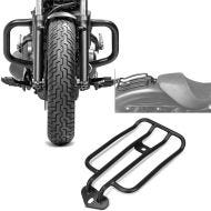 Set: Sturzbügel passend für Honda Rebel 500 CMX 17-24 + Gepäckträger