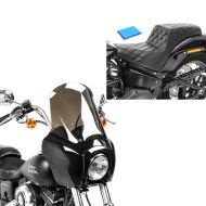 Set: Carenage + Selle Biplace Gel compatible avec Harley Davidson Dyna 99-17