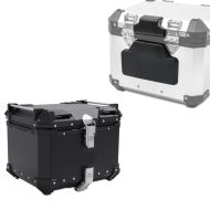 Set: Coussin dosseret passager compatible avec BMW TP Alu autocollant RL2 + Top case Alu XB55 55 Litres