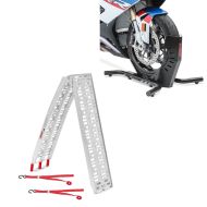 Set: rampe de chargement en Alu max. 340 kg pliable pour scooter quad ATV + Bloque Roue Easy-Evo Béquille Avant