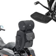 Set: Sissybar Tasche + Trittbretter Fahrer Sozius Fussrasten vorne-hinten FB8B