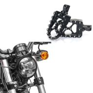 Set: Respose Pieds FP20 Chaffeur et Passager compatible avec Harley Davidson + Phare LED 5,75" compatible avec Harley Davidson Feux avant