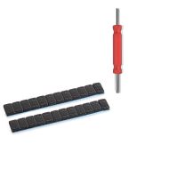 Set: Masses d'équilibrage 2 pièces 12x5g + Démonte soupape / clé à soupape
