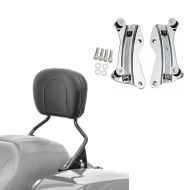Set: Sissybar compatible avec Harley Davidson Touring 09-21 + Kit Fixation à quatre points chrome