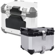 Set: Rückenpolster passend für BMW Alu TP Alu Sozius Rückenlehne RL2 + Alu TP XB45 45 Liter silber