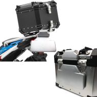 Set: Top case Alu XB45 45 Litres + Coussin dosseret passager compatible avec BMW TP Alu autocollant RS2