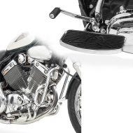 Set: Trittbretter vorne Fussrasten Fahrer FB2 + Sturzbügel passend für Yamaha XV 535 Virago 88-03 chrom GB3