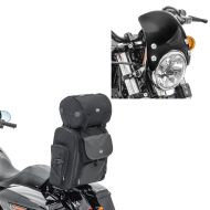 Set: Sissy Bar Sacoche SXL avec Sac Rouleau + Pare brise compatible avec chopper / custombikes 04-20