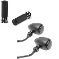 Set: Lenker-Griffe 1" Zoll passend für Harley Davidson Kawasaki Yamaha Suzuki Honda + LED Blinker BL15