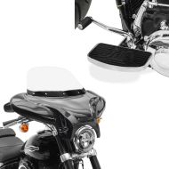 Set: Batwing Verkleidung passend für Chopper und Custombikes + Trittbretter Beifahrer Fussrasten hinten FB3