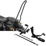 Set: Sissybar passend für Harley Davidson Sportster 04-20 Tampa + vorverlegte Fußrastenanlage