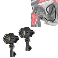 Set: Feux additionnels LED S22X + Pare carter compatible avec Ducati Multistrada V4 / S 21-24 barres de protection DX