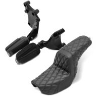 Set: Respose pieds passager compatible avec Harley Davidson Sportster 14-19 avec support + Selle Biplace SP4B