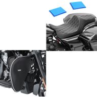 Set: Sturzbügel Spritzschutz + Gel Sitzbank passend für Harley Davidson Touring 08-24 FW6 Doppelsitzbank