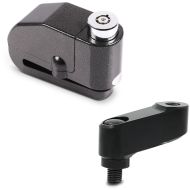 Set: Antivol bloque disque Alarme 120dB Moto antivol + Extension de Rétroviseur, Paire, 40mm