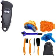 Set: Reifendruckprüfer + Reinigungs Set + Reinigungsbürsten 8-teilig
