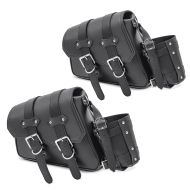 2x Motorrad Satteltasche passend für Cruiser und Chopper Seitentasche SB5 links schwarz Craftride Spar-Set