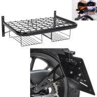 Set: Motorrad Garderobe XGP WH6 sw mit Seitlicher Kennzeichenhalter passend für Chopper Cruiser Retro Universal Craftride LH5