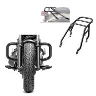 Set: Pare cylindre compatible avec Honda Rebel 500 CMX 17-24 pare carter Craftride avec Porte Bagages pour noir GT1