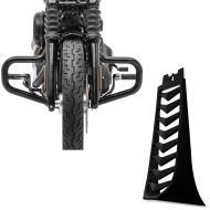 Set: Sturzbügel Mustache passend für Harley Davidson Softail Street Bob / Standard 18-24 Craftride schwarz + Bugspoiler passend für Harley Davidson Softail 18-24 Kühlerabdeckung Craftride CV6 schwarz matt
