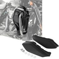 Set: Beinschild passend für Harley Davidson Touring Modelle 14-24 Craftride belüftet schwarz + Mittelrahmen Windabweiser passend für Harley Davidson Touring 09-24 Hitzeschutz Craftride WA3 schwarz matt