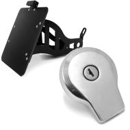 Set: Seitlicher Kennzeichenhalter passend für Yamaha XV 535/ 1100 Virago 89-03 sw Craftride mit OEM Tankdeckel mit Schlüssel