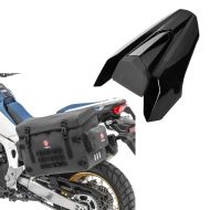 Set: Wasserdichter PVC Motorrad Seitenkoffer univ. Koffer BPW Bagtecs mit Soziusabdeckung passend für Honda CB 650 R 19-20 sw