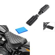 Set: Repose-pieds chauffeur compatible avec Harley Davidson Softail 18-24 Craftride ST9 noir + Selle solo Gel / Monoplace compatible avec Harley Davidson Softail Street Bob / Standard 18-24 DS4