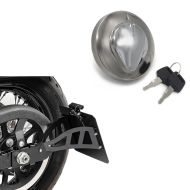 Set: Support de plaque latérale compatible avec Honda Shadow VT 600 C 88-00 noir avec Bouchon de réservoir + clé de bouchon OEM