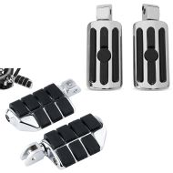 Set: Fahrer Fussrasten passend für Harley Davidson Softail Sport Glide 18-24 Craftride ST12 chrom + Sozius Fussrasten Motorrad Craftride DK2834
