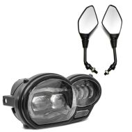 Phares à LED compatible avec BMW R 1200 GS 04-12 QL4 + rétroviseur ECE