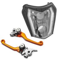 Levier de frein + levier d'embrayage compatible avec KTM 500 EXC 14-16 + phare LED