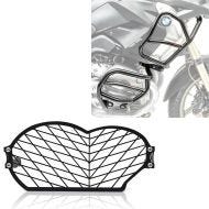 Ensemble grille de phare + crash bar compatible avec BMW R 1200 GS 08-12 haut et bas