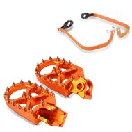 Repose-pieds + protège-mains compatible avec Motocross, Enduro orange