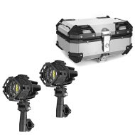 LED Zusatzscheinwerfer Set + Alu Topcase passend für Yamaha XT 1200 Z Super Tenere