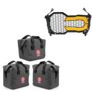 Sacs intérieurs valise aluminium top case + grille de phare compatible avec BMW R 1250 GS / Adventure 19-24