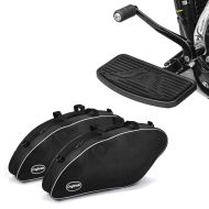 Set: Marchepieds Conducteur Passager compatible avec Harley Davidson Repose-Pieds FB4 noir + Sacs intérieurs compatible avec Harley Davidson Sport Glide 18-24 sacoches rigides Craftride