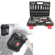 jeu de coffret douille / coffret cliquet motos 108 pièces boîte à cliquet + 2x sac de crash bar