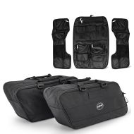 Set: Organisateur de couvercle de sacoche et de topcase compatible avec Harley Davidson Touring 14-24 Craftride + Sacs d'interieur de sacoches rigides compatible avec Harley Davidson Touring 94-24 Craftride BG1