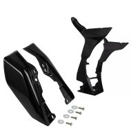 Set: Wärme Windabweiser passend für Harley Davidson Street Glide Special 15-23 Windschutz Craftride WA3 schwarz + Windabweiser Verkleidung WK1 passend für Harley Davidson Road Glide 17-23 Bug Spoiler Craftride schwarz