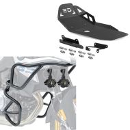 Jeu de crash bar haut et bas + phares compatible avec BMW F 850 GS / F 750 GS 18-20 + Sabot moteur