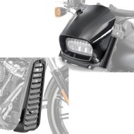 Set: Bugspoiler passend für Harley Davidson Softail Fat Bob / 114 18-24 Kühlerverkleidung Craftride CV6 + Scheinwerfer Windschild Frontmaske passend für Harley Davidson Softail Fat Bob 114 18-24 Fly Screen Craftride schwarz