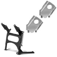 Rehausse de guidon 40mm aluminium silver + Béquille centrale compatible avec Honda Varadero XL 1000 V 01-11