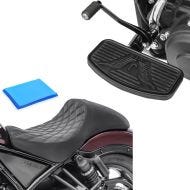 Gel de selle solo compatible avec Honda Rebel 1100 CMX 21-24 RS2G selle solo + marchepieds conducteur