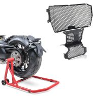 Béquille monobras montage béquille Single-Classic rouge + cache radiateur compatible avec Ducati Hypermotard 950 / SP 19-24