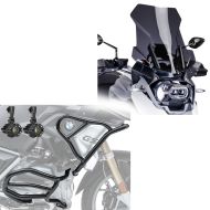 Tourenscheibe dunkel getönt Puig + Set Sturzbügel oben unten + Scheinwerfer XL8 passend für BMW R 1250 GS 19-23