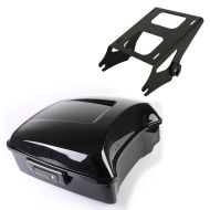 Set: Top Case Chopped compatible avec Harley Davidson Street Glide Special 15-23 noir LB Craftride + Support pour Top Case TP compatible avec Harley Davidson Touring 14-23 noir Craftride